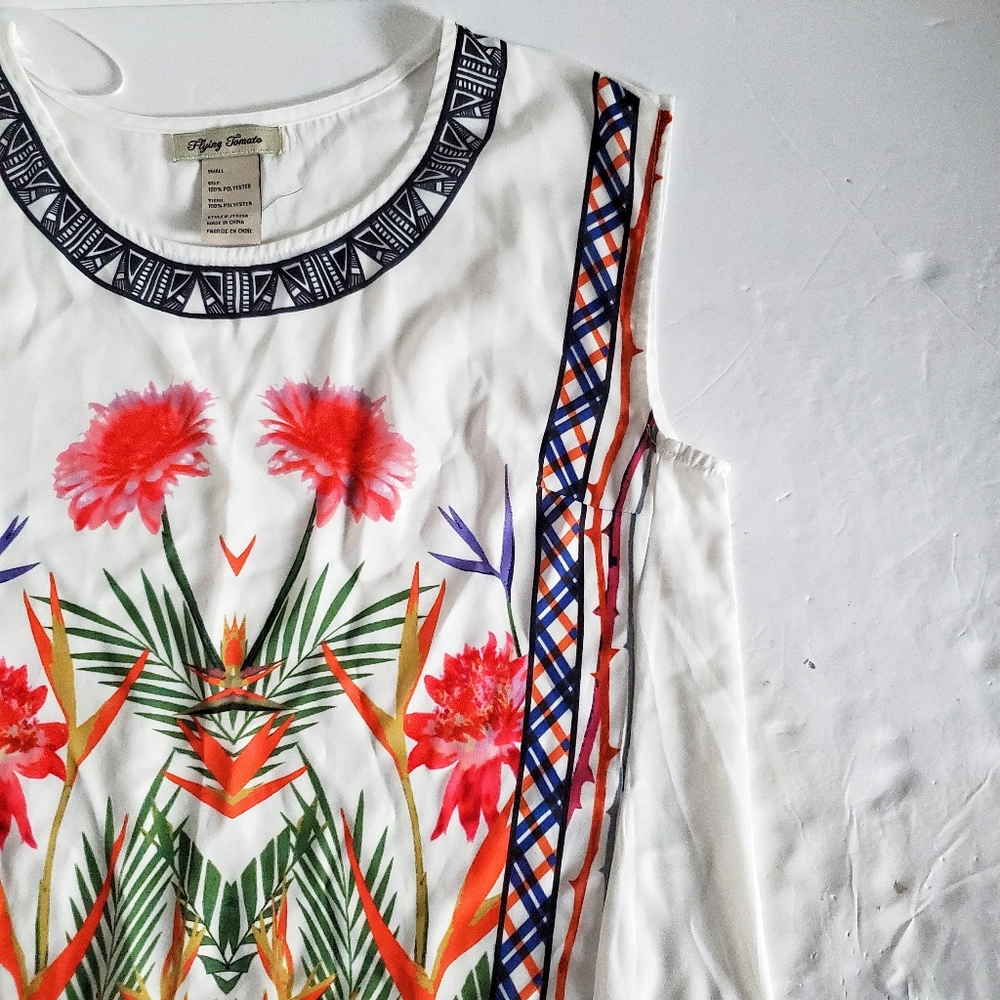 FLYING TOMATO Sleeveless Printed Tank S